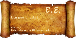 Burgert Edit névjegykártya